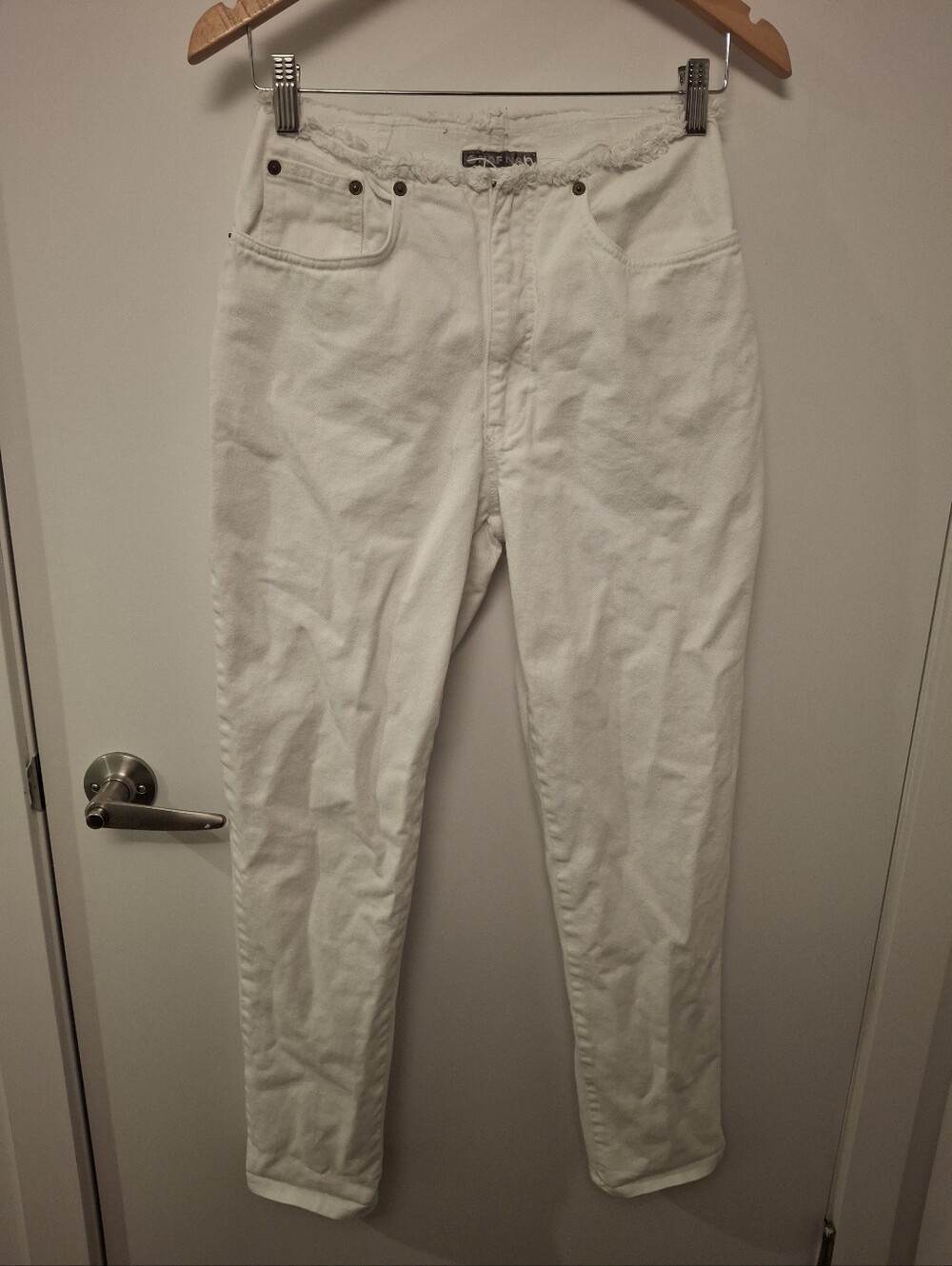vintage Naf Naf white high-waisted denim jeans 100% Cotton